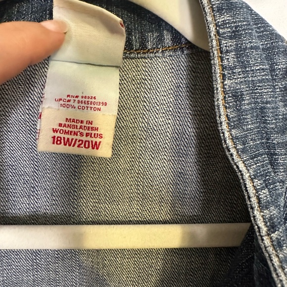 Faded Glory Jean Jacket with Stud and hook and bar closures Band Boho Glam Biker - Picture 5 of 7